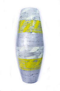 24" Spun Bamboo Vase - White, Yellow, Silver