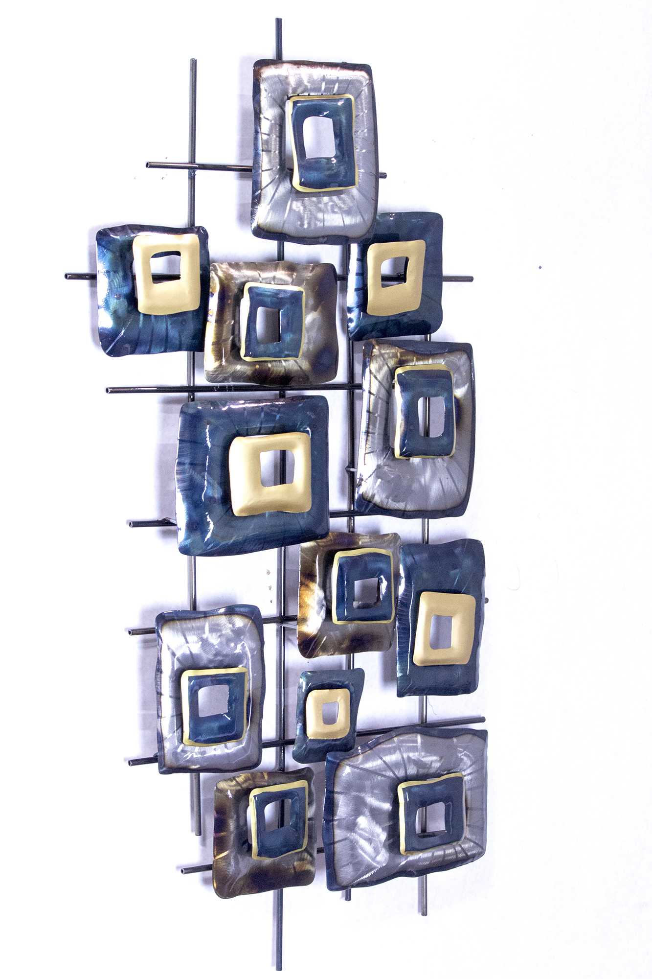 Clustered Rectangles Wall Decor - Metallic Multi Color