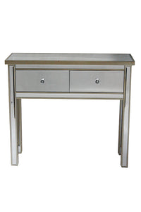 15" Champagne Mirrored Console Table with 2 Drawers