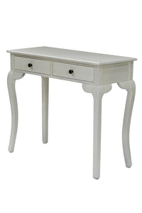 15" White Console Table with 2 Drawers