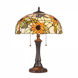 Tiffany-style White Flower Table Lamp