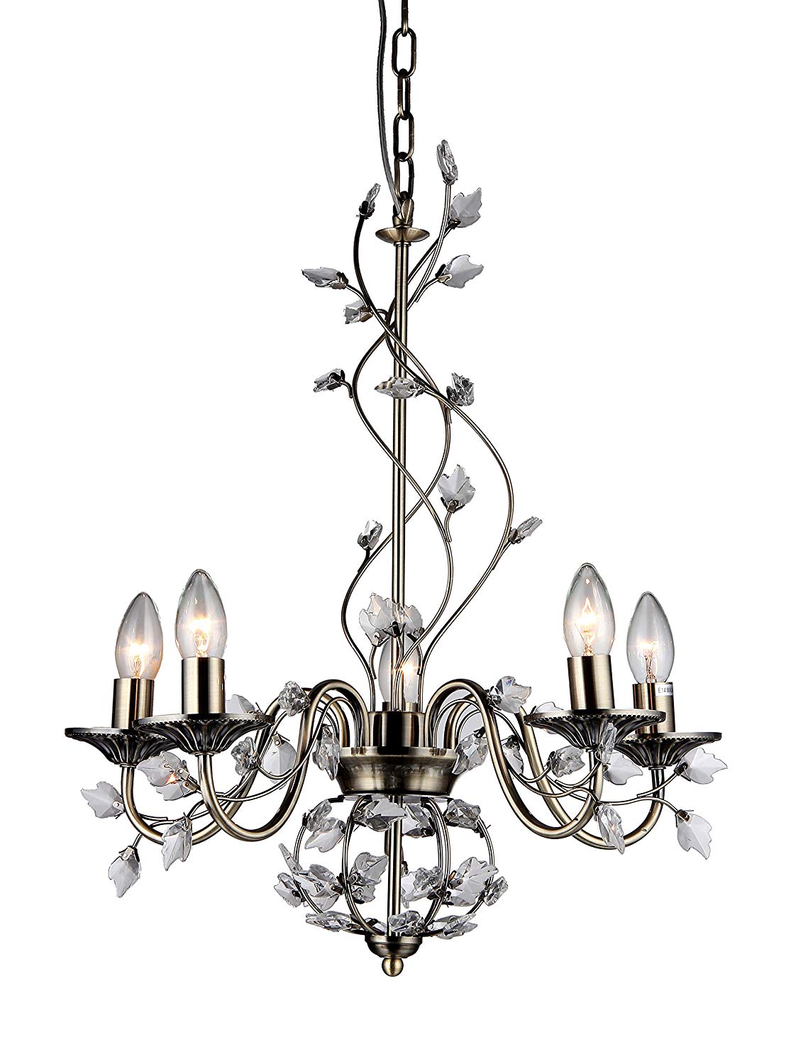 Charlotte 5-light Bronze 20-inch Crystal Branches Chandelier