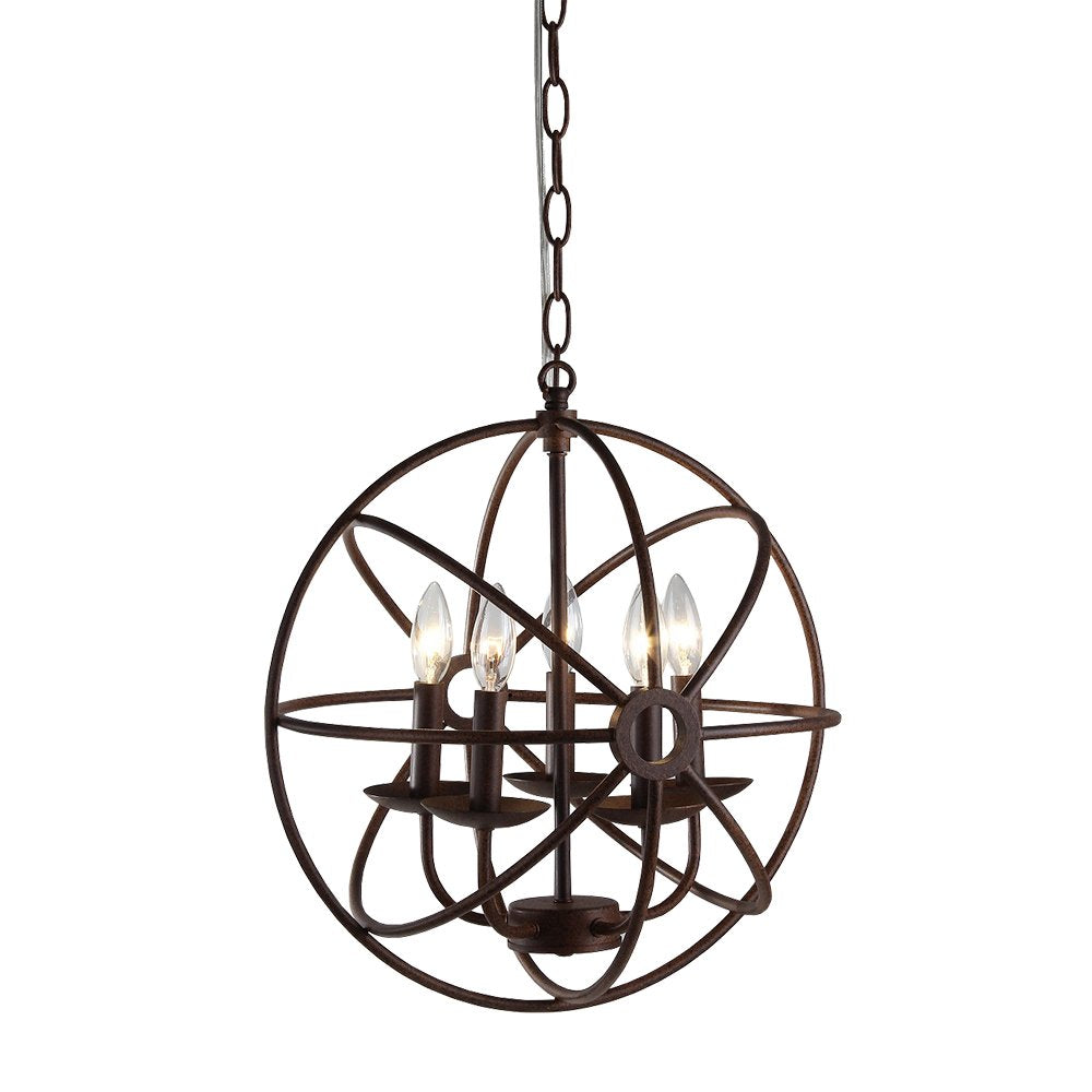 Theo 5-light Rust 17-inch Chandelier