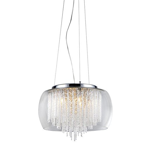 'Odysseus' Chrome and Crystal 5-light Chandelier