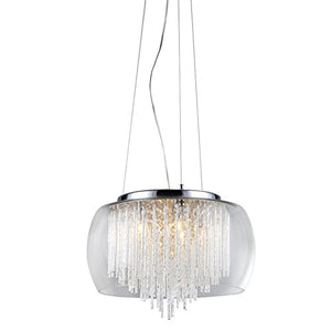'Odysseus' Chrome and Crystal 5-light Chandelier