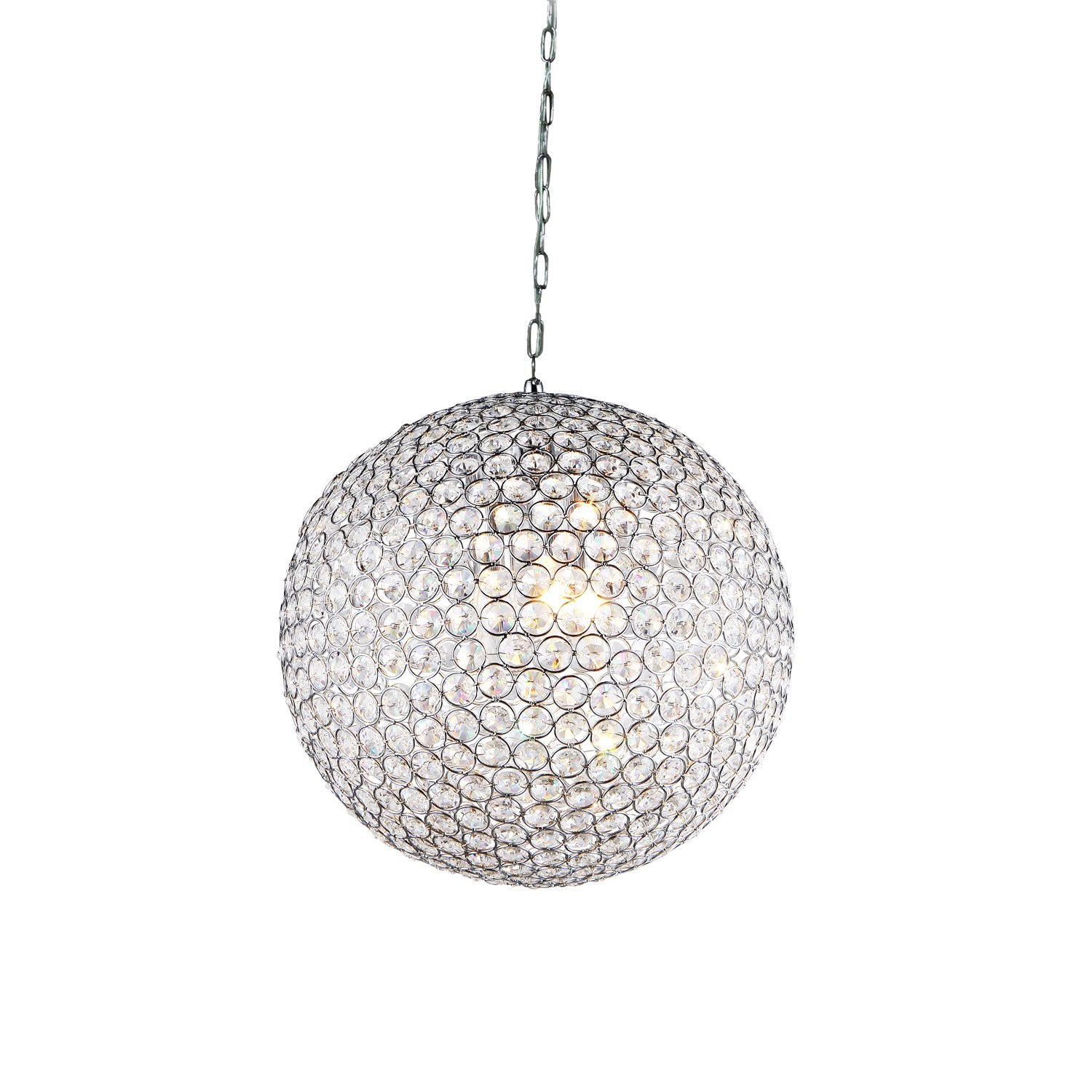 Jasmine 2-light Round Crystal 10-inch Chrome Chandelier