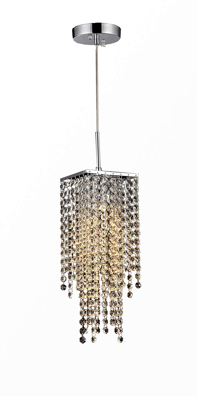 Sheea 1-light Crystal Falls Chrome Chandelier