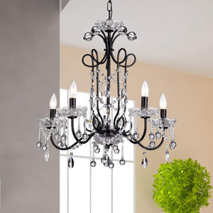 Maldita Black-finish 25-inch Crystal Chandelier