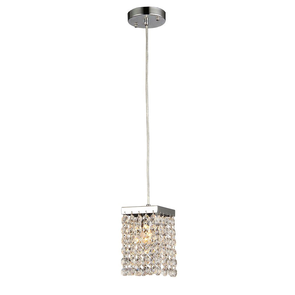 Jehra 1-light Square-shaped Crystal 6-inch Chrome Chandelier