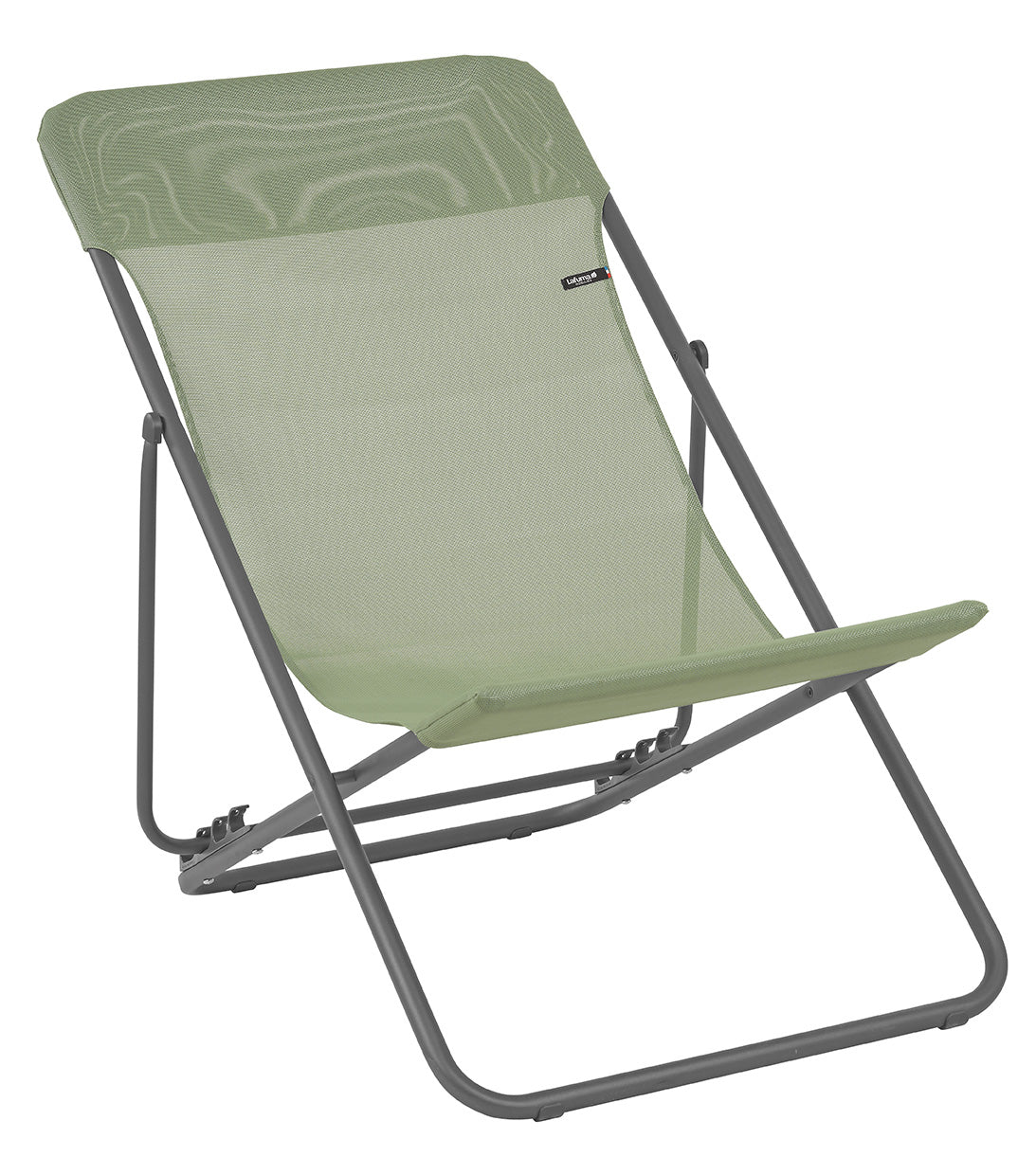 Folding Sling Chair - Set of 2 - Basalt Steel Frame - Moss Fabric