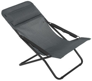 Folding Sling Chair - Black Steel Frame - Obsidian Fabric
