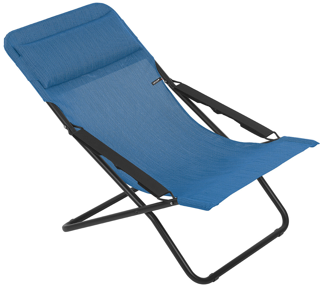 Folding Sling Chair - Black Steel Frame - Outremer Fabric
