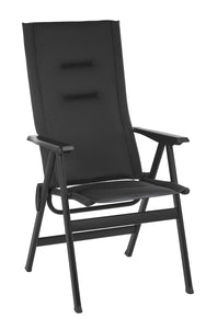 high-back chair - Black Steel Frame - Outremer Duo Fabric