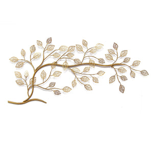 36.5" X 1" X 18.75" Gold Tree Branch Wall Decor