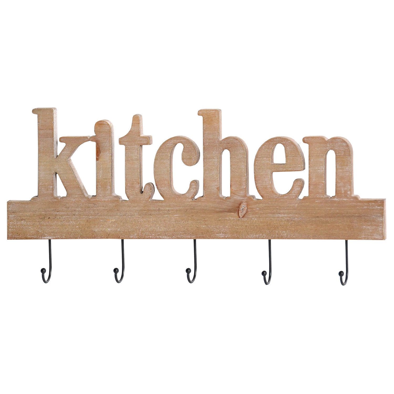 21.85" X 1.57" X 9.84" Washed Wood Kitchen Typography Wall Decor