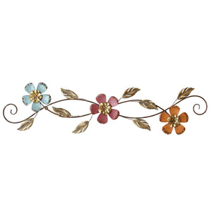 40" X 0.75" X 10" Multi-color Floral Scroll Wall Decor