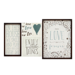 24" X 1" X 18" 5Pcs Multi-color Love Is Forever Wall Art