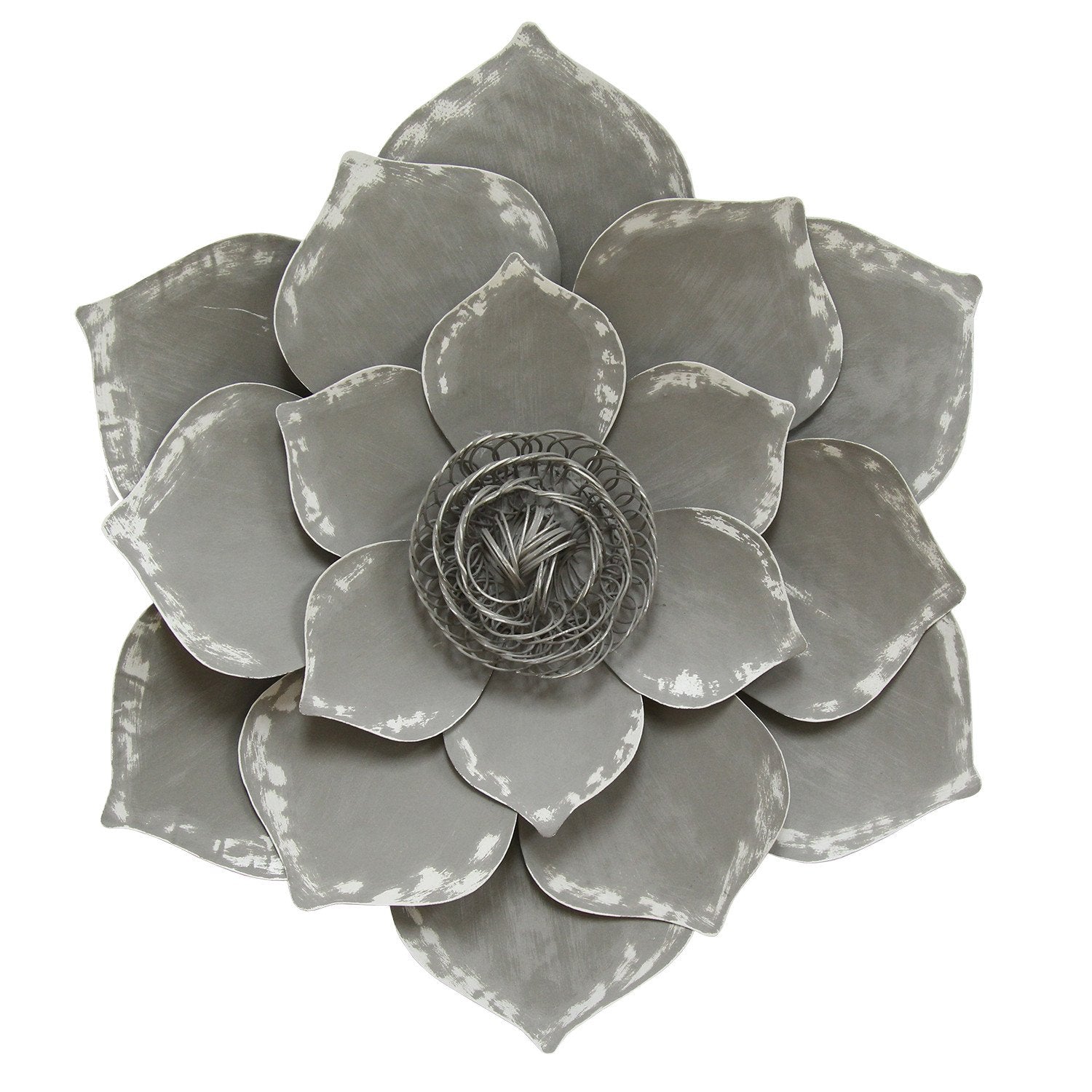 19.69" X 2.56" X 19.69" Gray Lotus Wall Decor