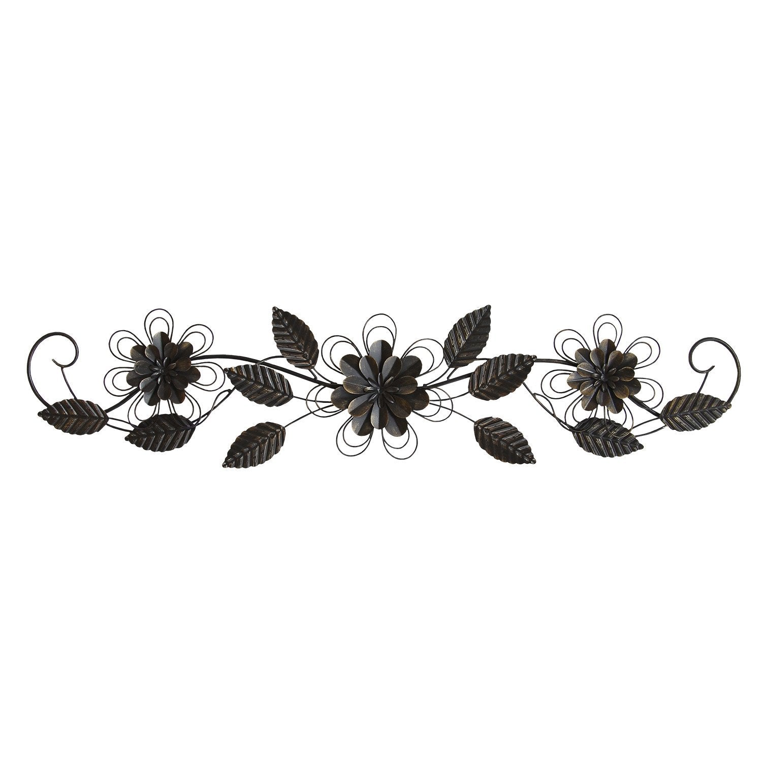 38" X 0.75" X 9" Black Enchanting Over The Door Wall Decor