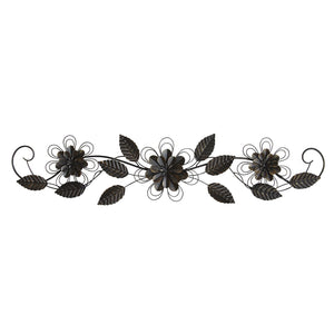 38" X 0.75" X 9" Black Enchanting Over The Door Wall Decor