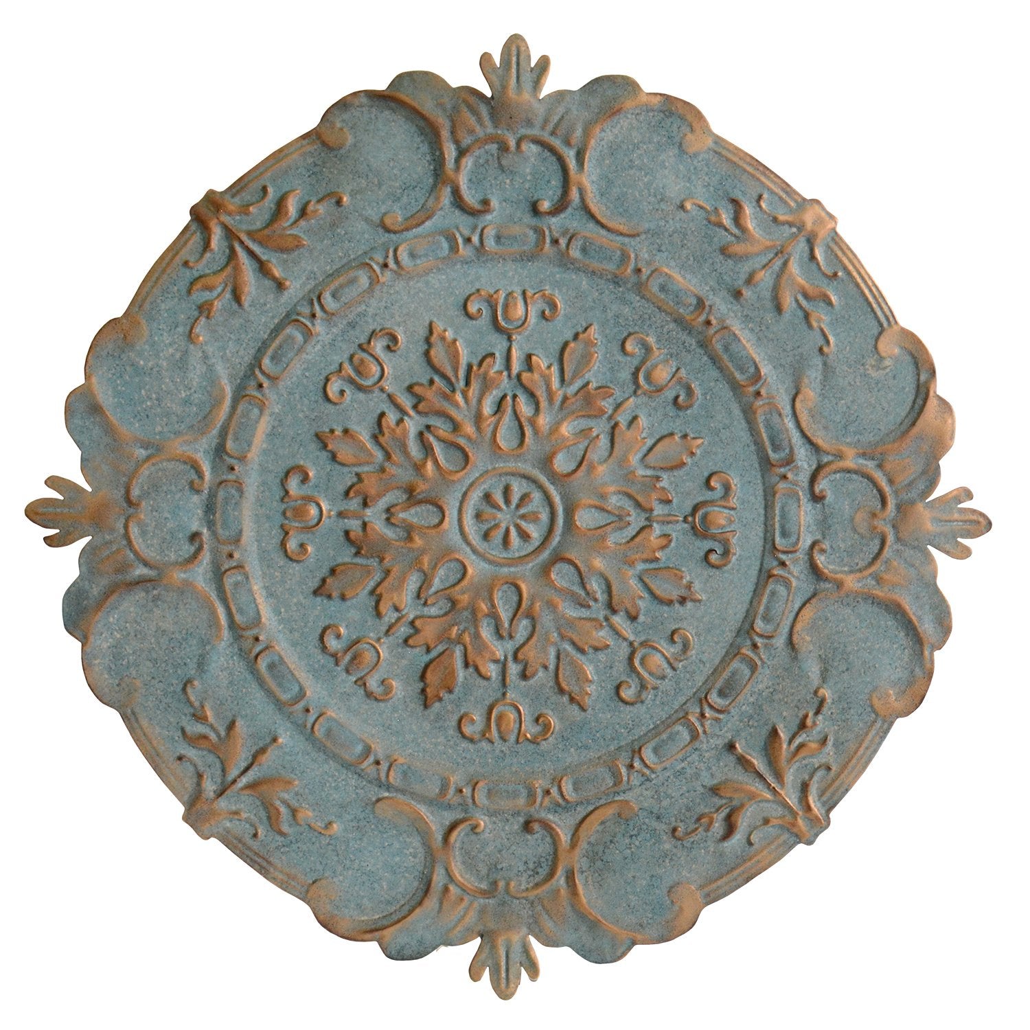 30.5" X 0.05" X 30.5" Blue European Medallion Wall Decor