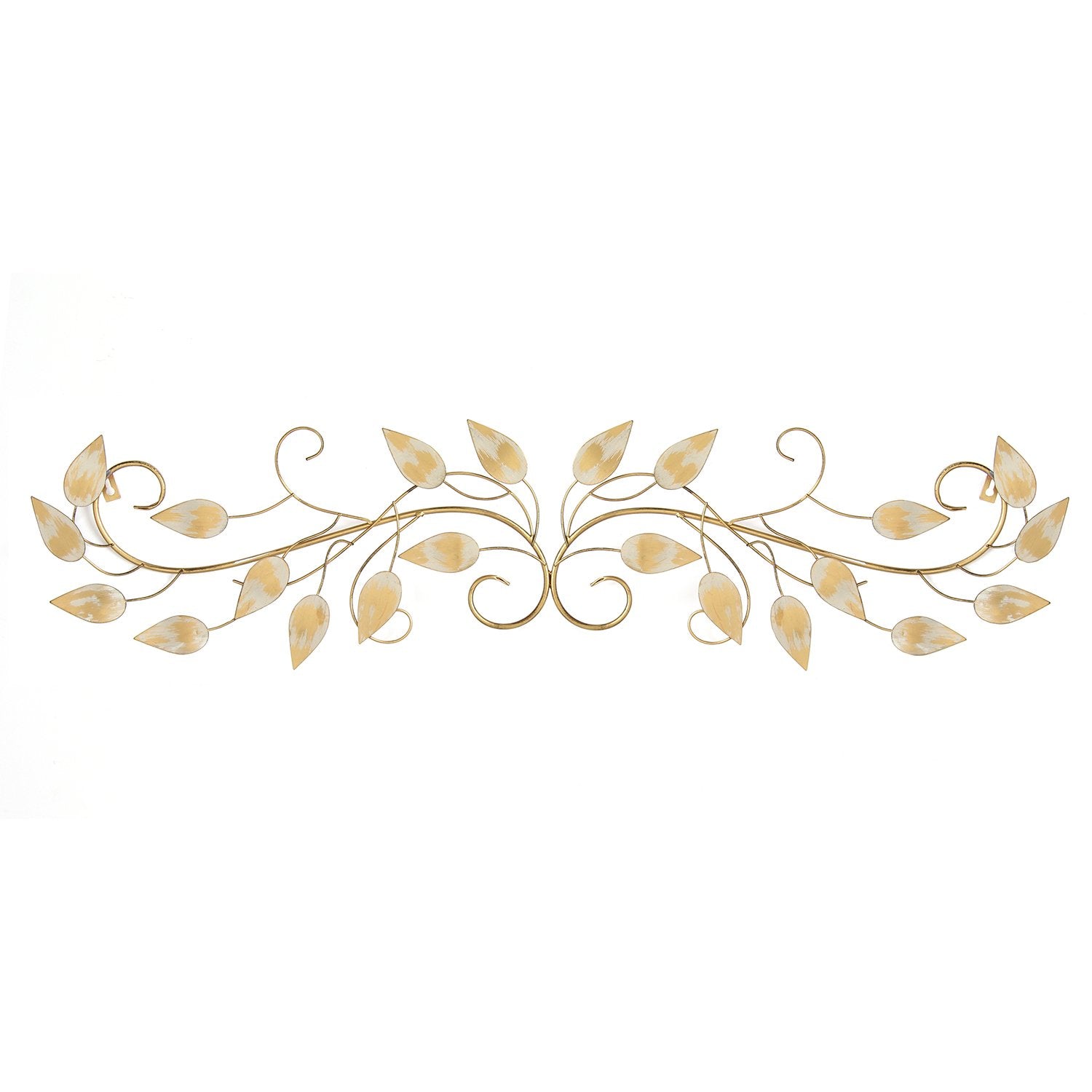 40" X 0.75" X 11" Brushed Gold Over The Door Scroll Wall Decor