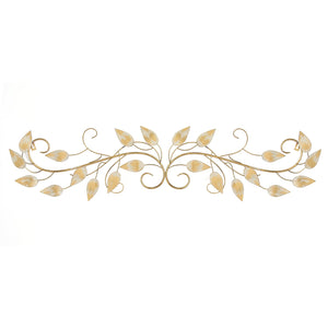 40" X 0.75" X 11" Brushed Gold Over The Door Scroll Wall Decor