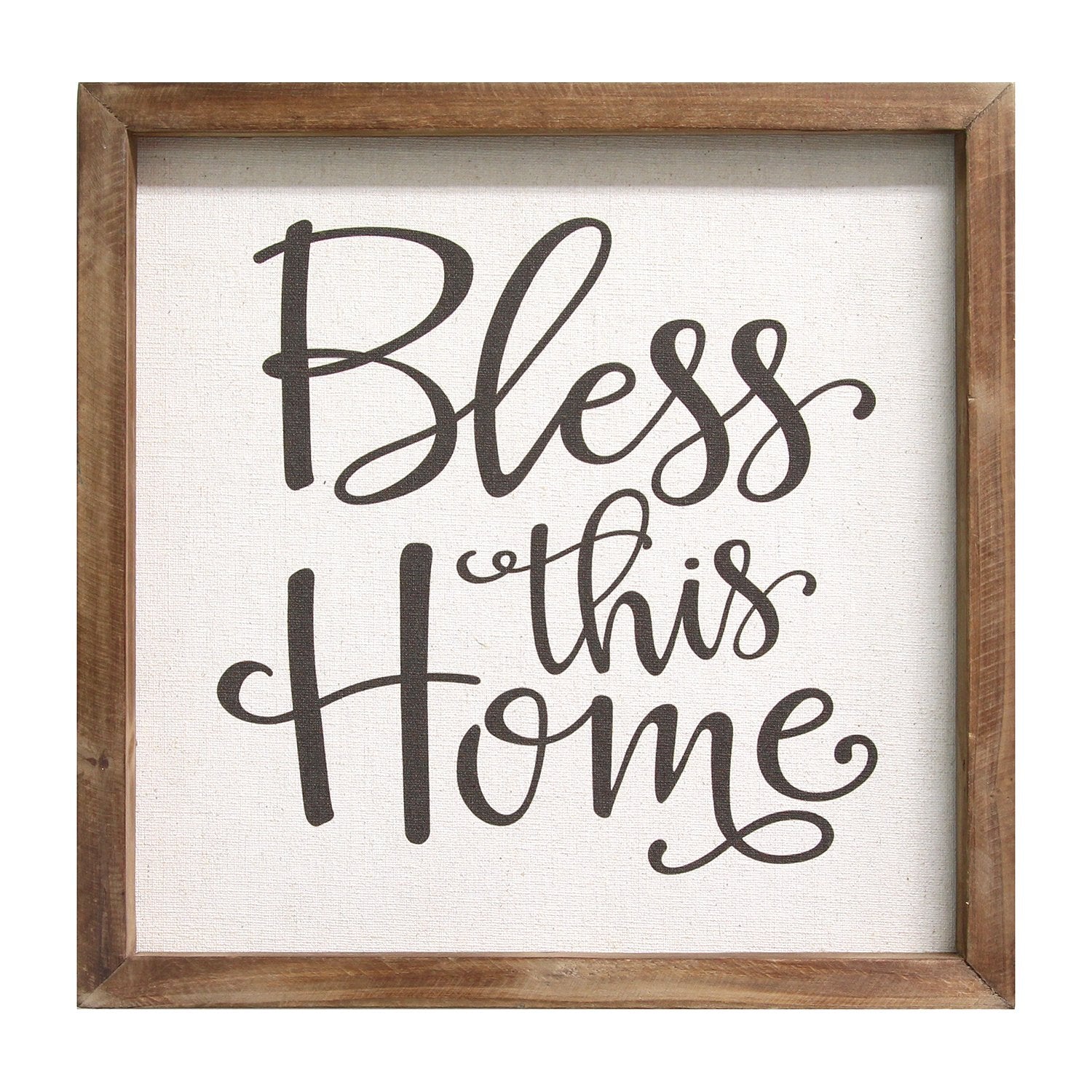 12" X 1" X 12" Multi-color "Bless This Home" Wall Art