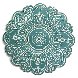 13" X 0.5" X 13" Small Blue Medallion Wall Decor