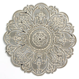 13" X 0.5" X 13" Small Gray Medallion Wall Decor