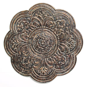 18" X 0.5" X 18" Brown Rustic Bronze Medallion Wall Decor