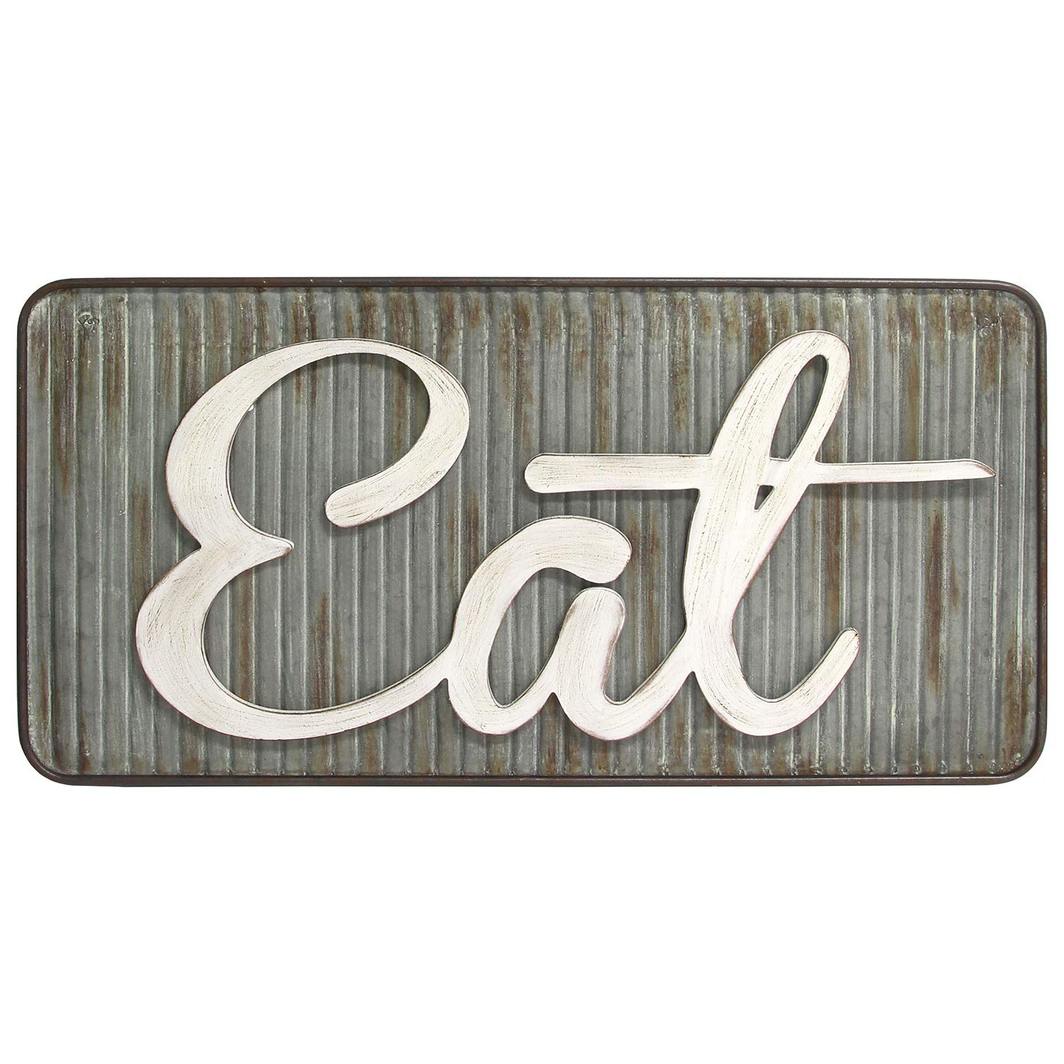 31.5" X 0.79" X 15.75" Multi-color Retro Eat Wall Decor