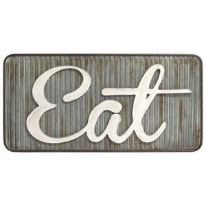 31.5" X 0.79" X 15.75" Multi-color Retro Eat Wall Decor