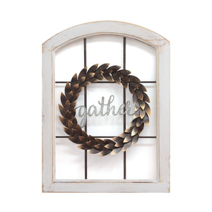 24.02" X 1.97" X 17.72" Multi-color Decorative Window and Wreath Wall Decor