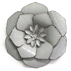 10.75" X 1.75" X 11.75" Gray Metal Flower Wall Decor