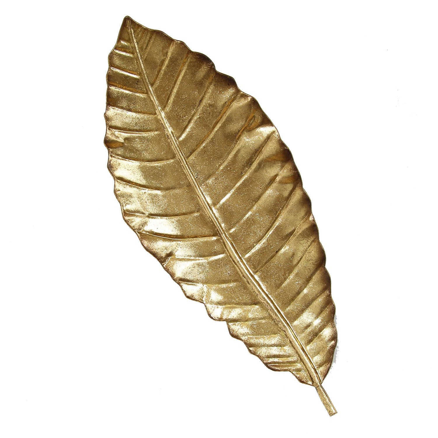 8.46" X 1.77" X 21.06" Gold Elegant Leaf Wall Decor