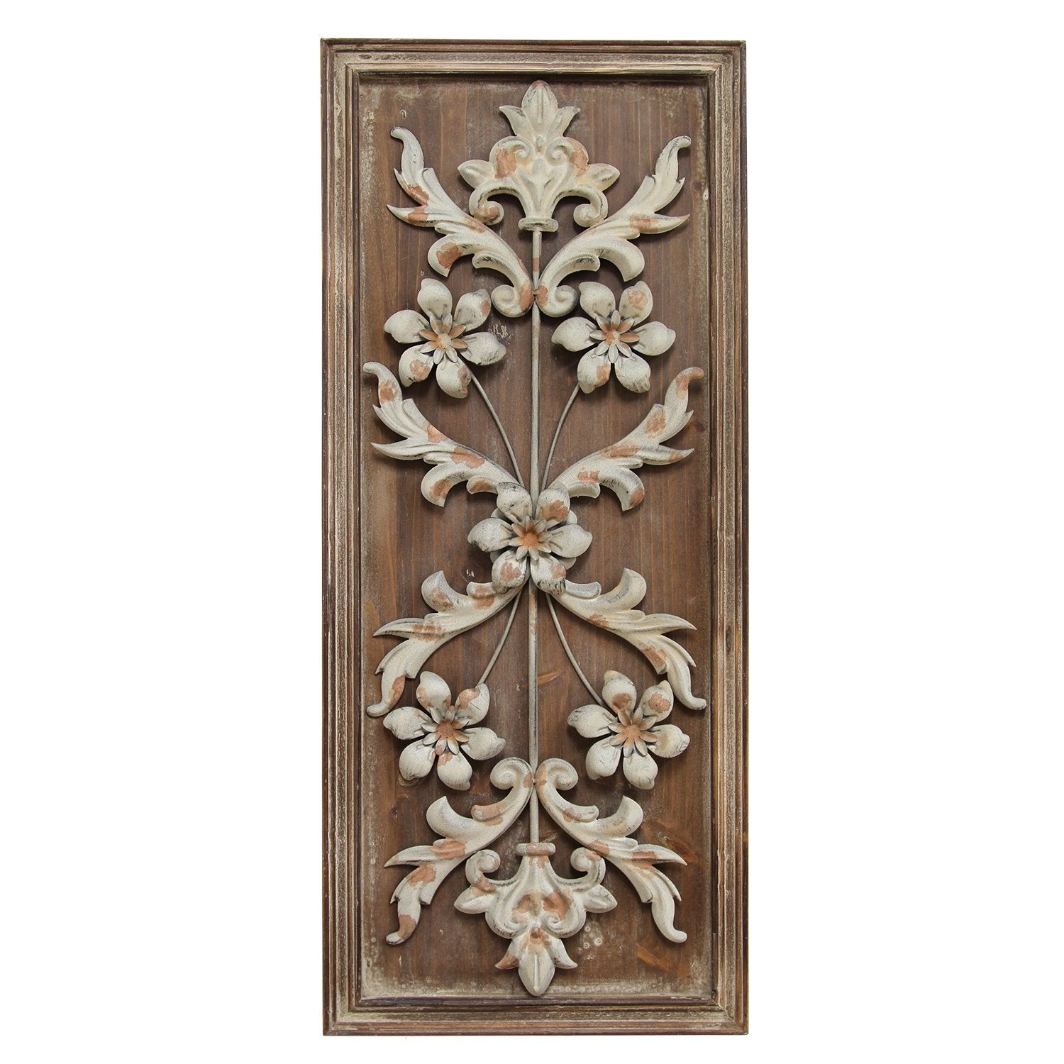 12" X 1.375" X 28" Natural Wood Vintage Panel Wall Decor