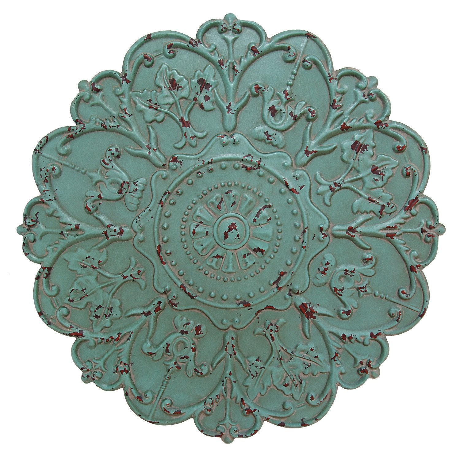 27" X 1.18" X 27" Shabby Medallion Wall Decor