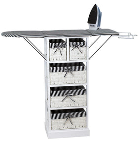 White/Black Folding Ironing Board Center, Stand-Alone