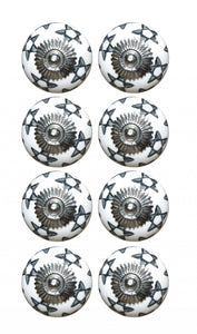 1.5" x 1.5" x 1.5" White, Silver And Gray - Knobs 8-Pack