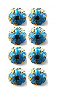 1.5" x 1.5" x 1.5" Blue, Black And Yellow - Knobs 8-Pack