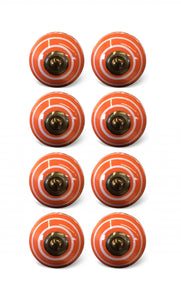 1.5" x 1.5" x 1.5" Bronze, White And Orange - Knobs 8-Pack