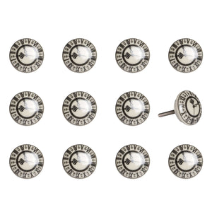 1.5" x 1.5" x 1.5" Cream, Black and Gray - Knobs 12-Pack