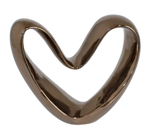 Striking Ceramic Heart Art decor Bronze