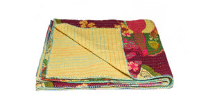 50" x 70" Multicolored, Traditional, Kantha - Throw