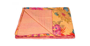 50" x 70" Multicolored, Dashing, Kantha - Throw