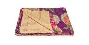 50" x 70" Multicolored, Lovely Traditional, Kantha - Throw