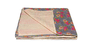 50" x 70" Multicolored, Splendid, Kantha - Throw