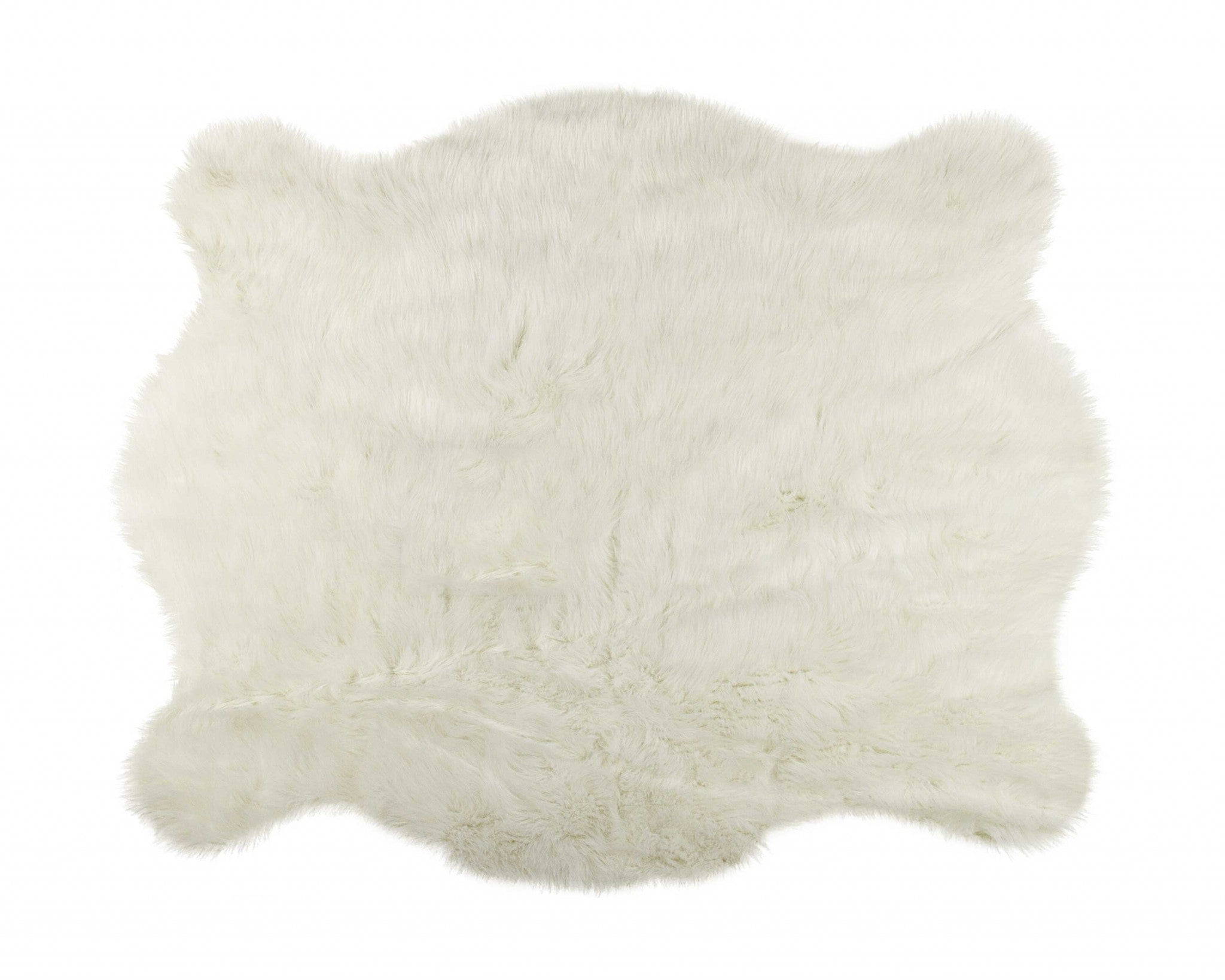 63" x 90" Off White, Polar Bear Faux Hide - Area Rug