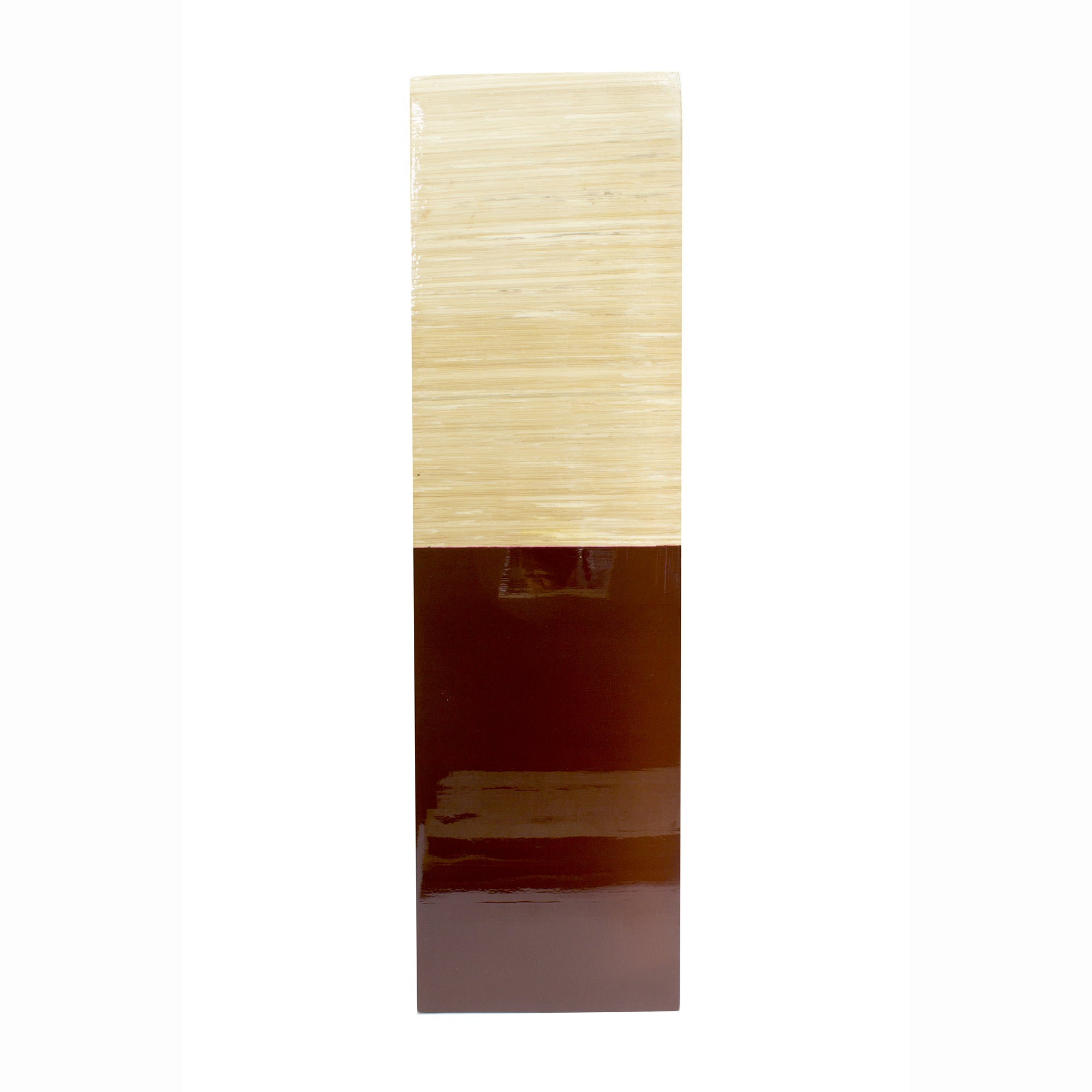 24" Natural and Brown Wood Bamboo Vase with 2 Tones